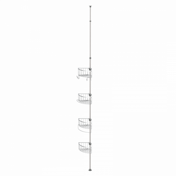 Teleskop-Dusch-Eckregal, edelstahl/chrom