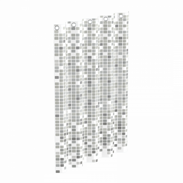Duschvorhang, Mosaik grau
