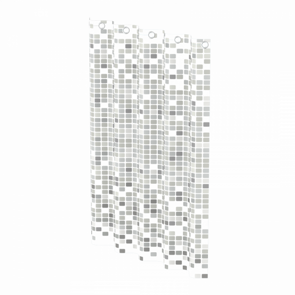 Duschvorhang, Mosaik grau