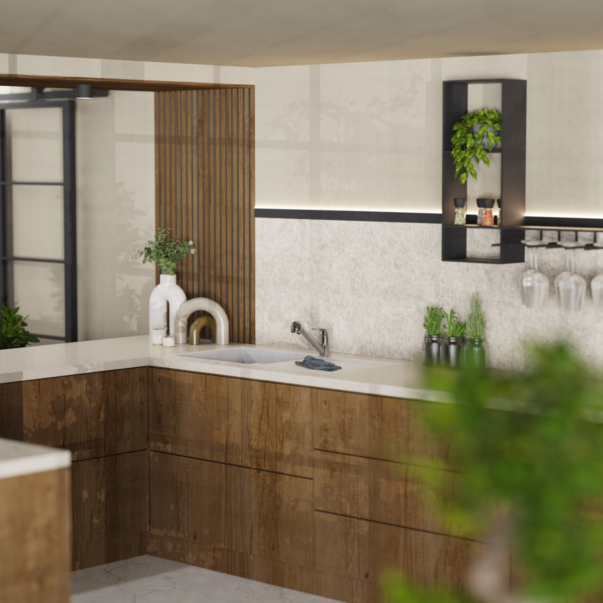 WK 7 in Chrom, Küchenarmatur mit herausziehbarer Brause