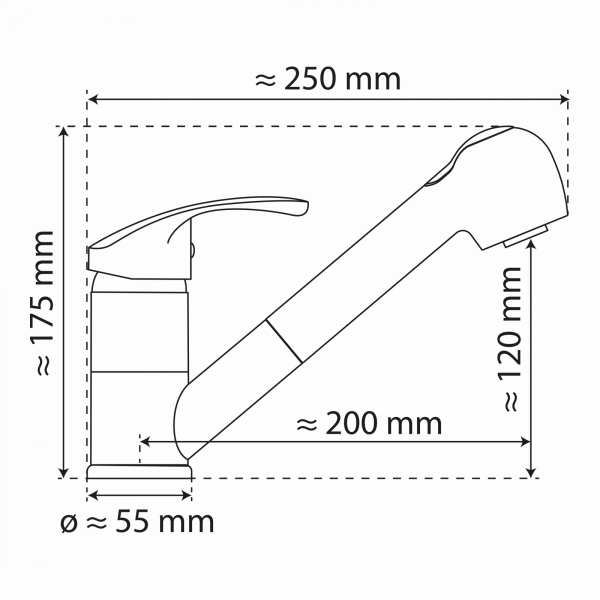 WK 7 in Chrom, Küchenarmatur mit herausziehbarer Brause