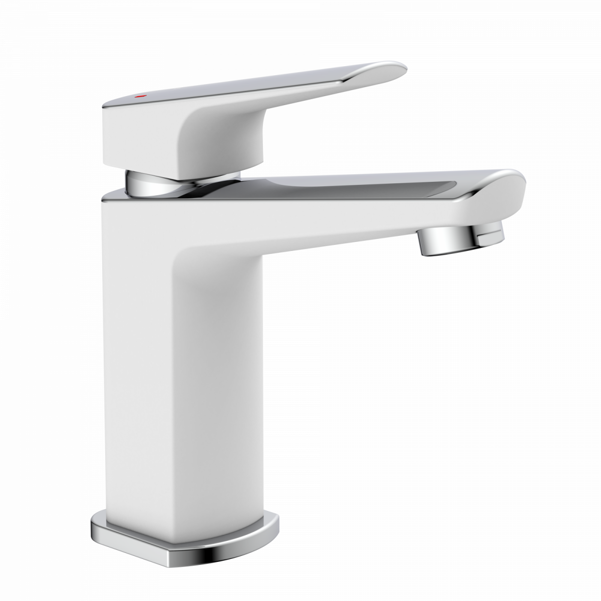 Waschtischarmatur Amelie, in Chrom/Weiß und minimalistischer Form