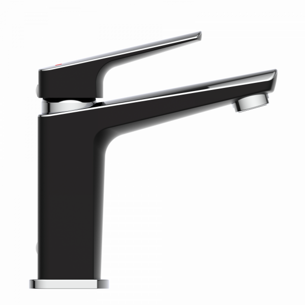 Waschtischarmatur Amelie, in Chrom/Schwarz und minimalistischer Form