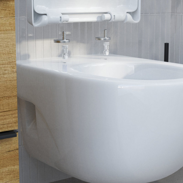 Montierung eines WC-Sitzes mit Montagematerial