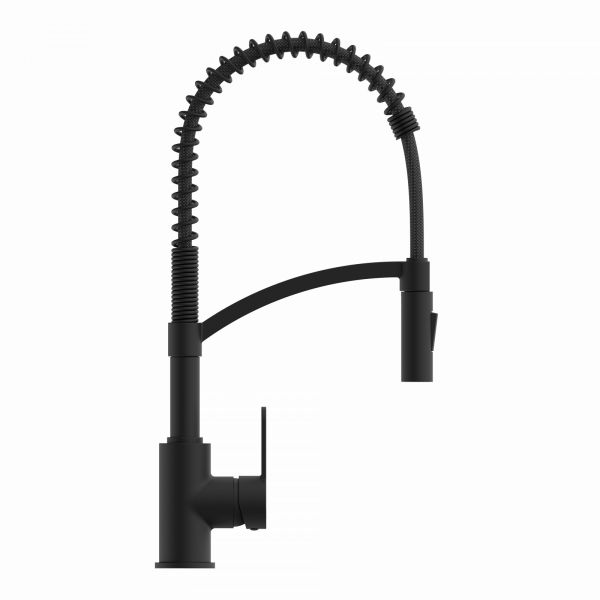 WK 3 in Schwarz, Küchenarmatur mit innovativem Spiralfeder-Design