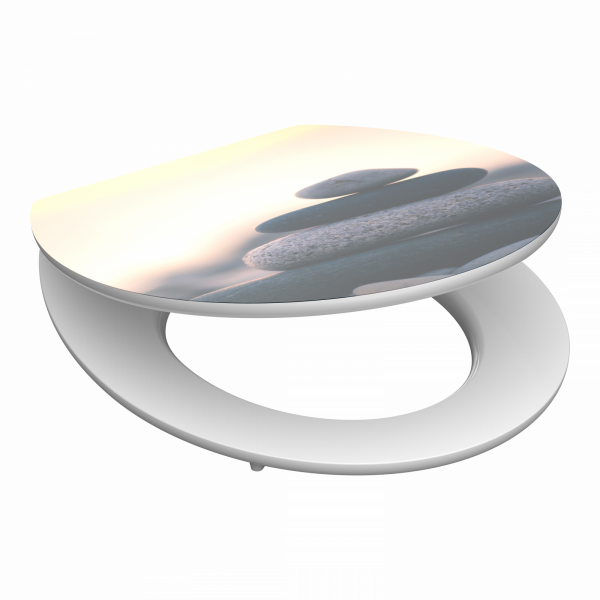 MDF WC Sitz mit Stapel-Steine-Motiv, mit FSC-Zertifizierung