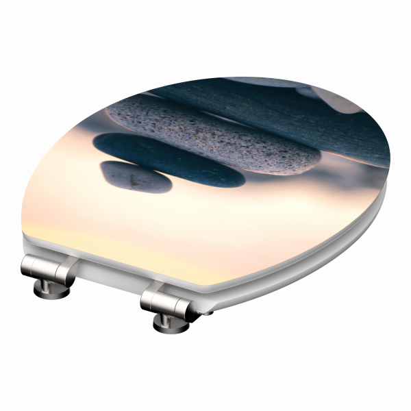 MDF WC Sitz mit Stapel-Steine-Motiv, mit FSC-Zertifizierung