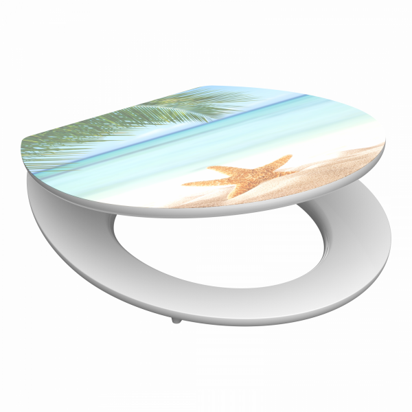 MDF WC Sitz mit Beach-Motiv, mit FSC-Zertifizierung