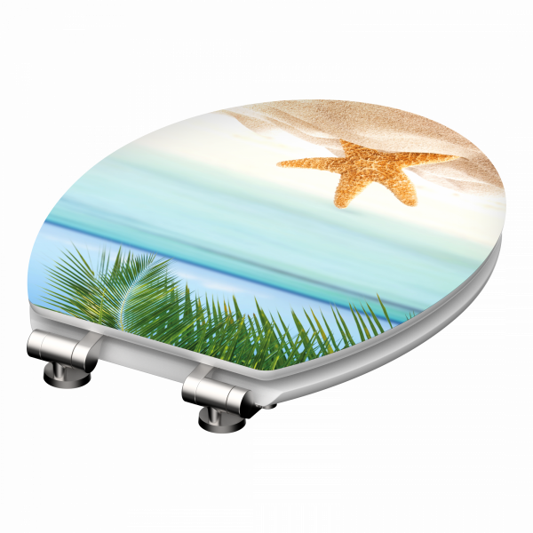 MDF WC Sitz mit Beach-Motiv, mit FSC-Zertifizierung