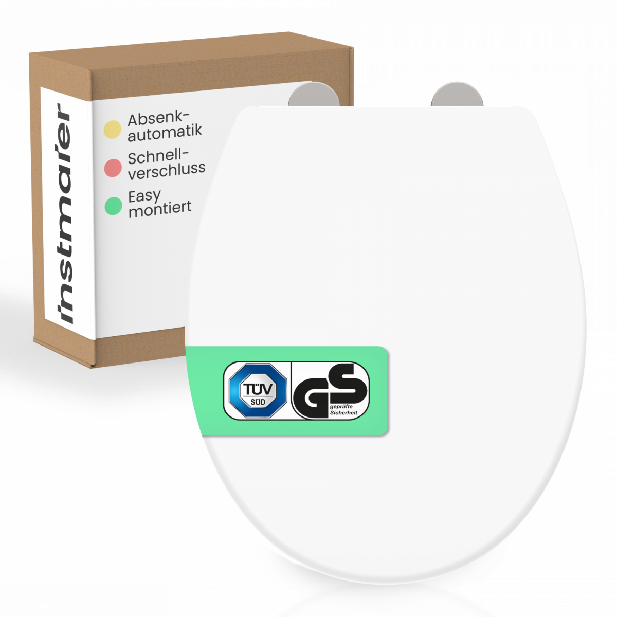 WC-Sitz Helma TÜV geprüft, in Weiß mit Absenkautomatik und Schnellverschluss, O-Form