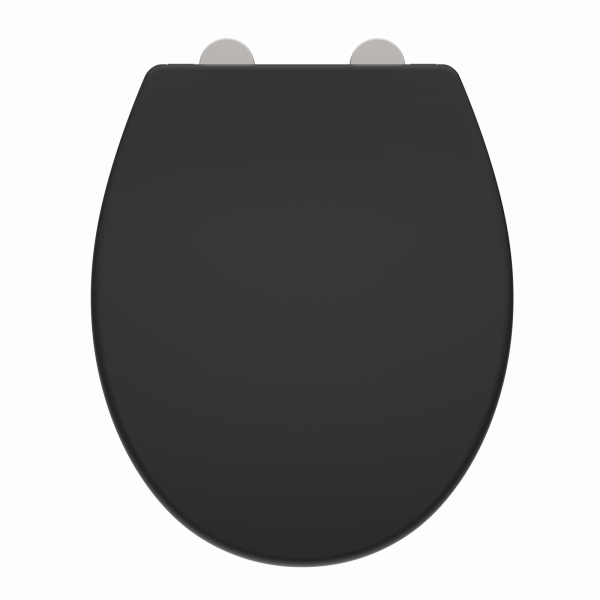 WC-Sitz Helma TÜV geprüft, in Schwarz mit Absenkautomatik und Schnellverschluss, O-Form