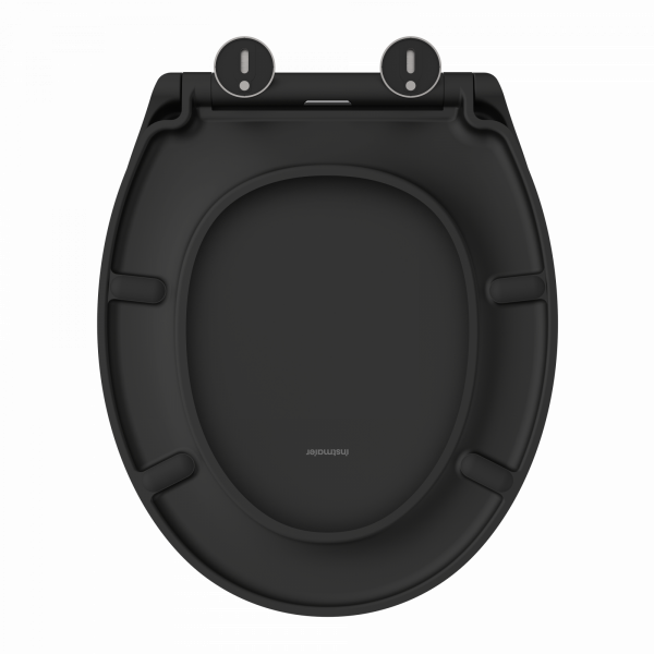 WC-Sitz Helma TÜV geprüft, in Schwarz mit Absenkautomatik und Schnellverschluss, O-Form