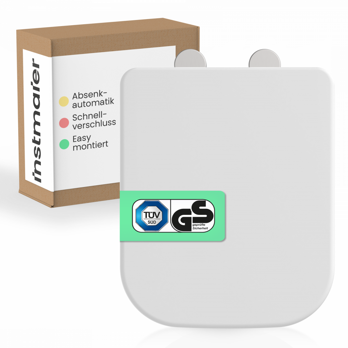 WC-Sitz Helma TÜV geprüft, in Weiß mit Absenkautomatik und Schnellverschluss, E-Form