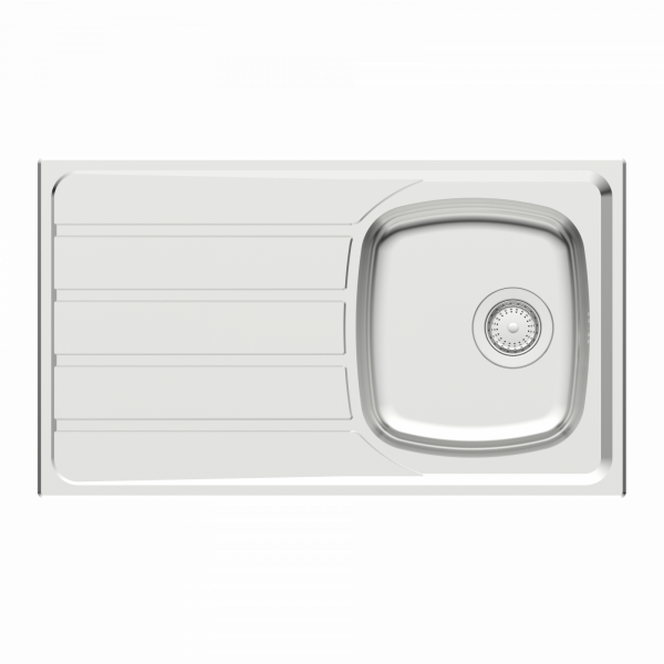 Edelstahlspüle Katharina, mit Abtropffläche und 1 Becken, 86 x 50 cm