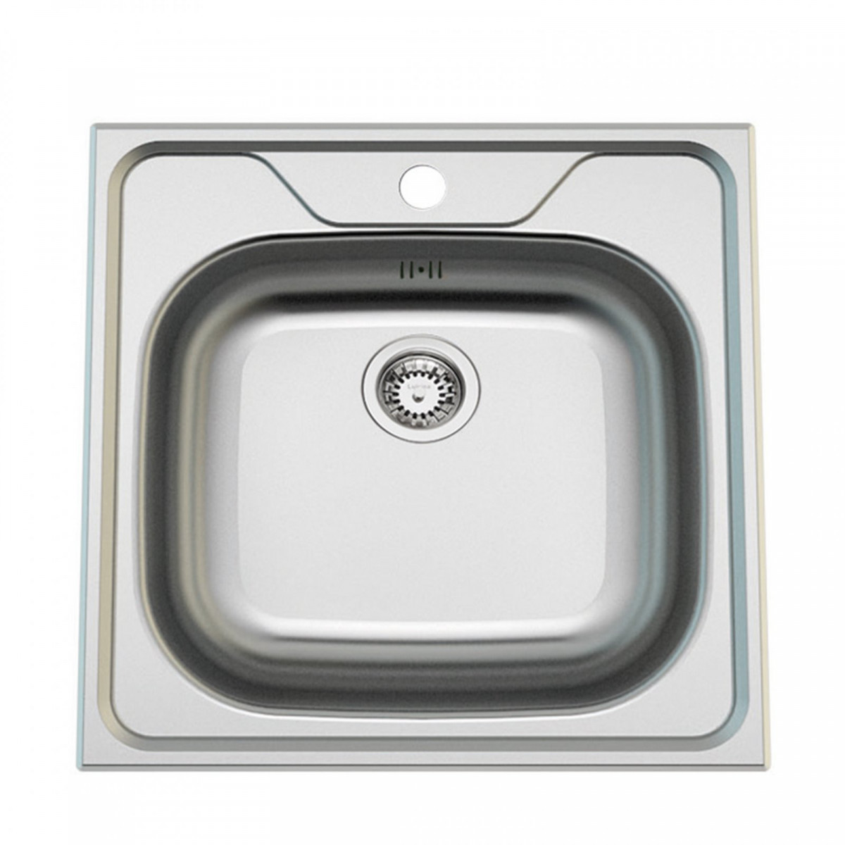 Edelstahlspüle Victoria, mit 1 Becken, eckig, 48 x 48 cm