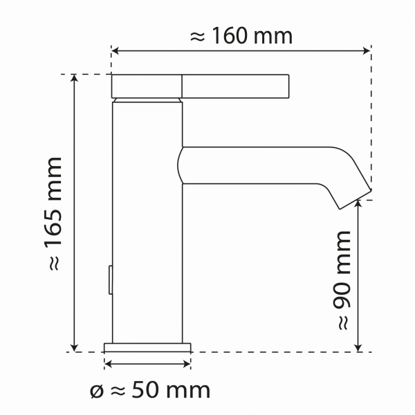 WT 11 in Schwarz, Waschtischarmatur mit minimalistischem Design