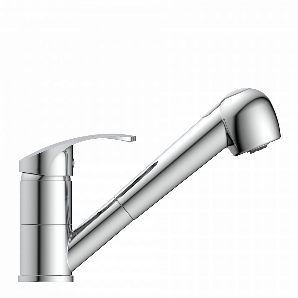 Küchenarmatur Elena, in Chrom mit ausziehbarer Geschirrbrause, Niederdruck