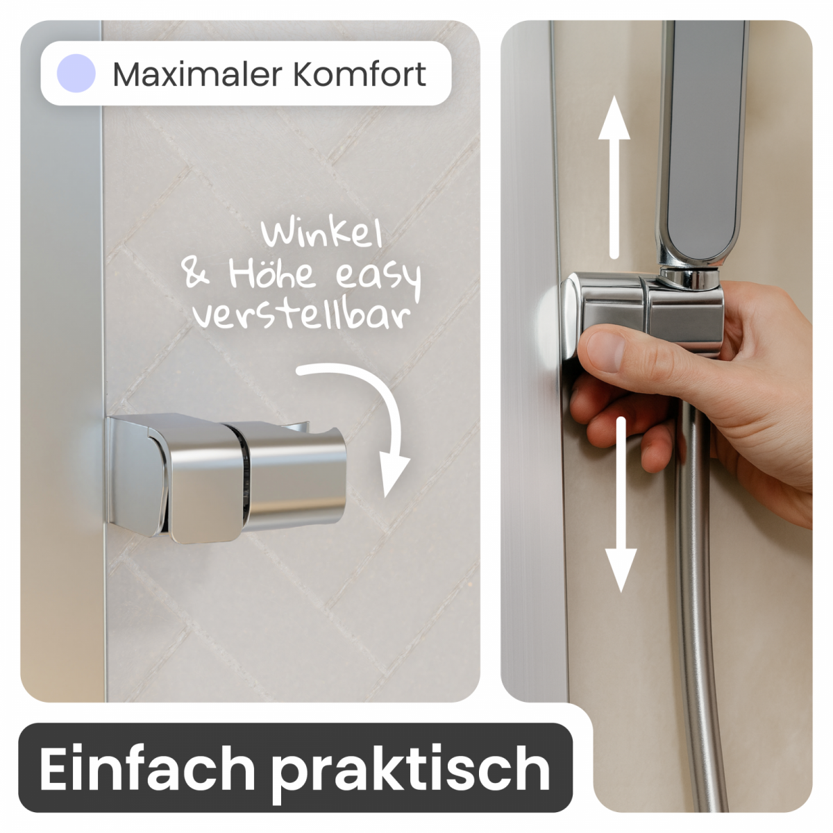 Duschstange Cleo, in Chrom mit verstellbarer Brausehalterung