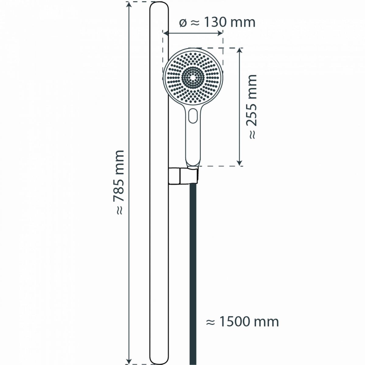 KARIBIK Stangenbrause-Set, Graphit matt