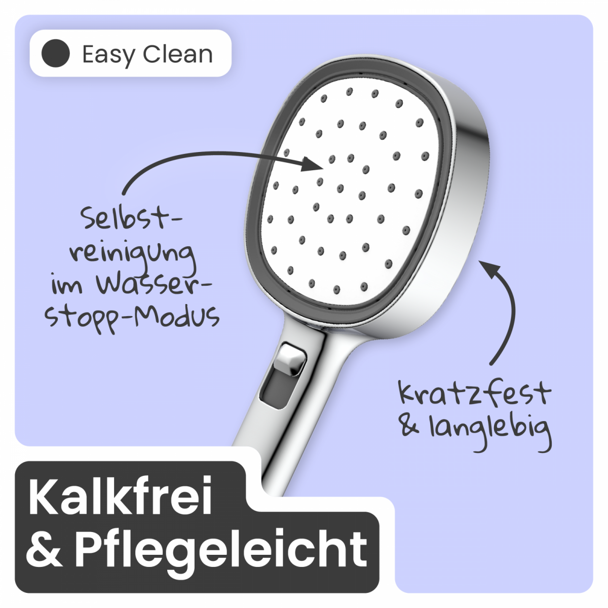 Duschbrause Set Cleo, in Chrom/Weiß mit Schlauch