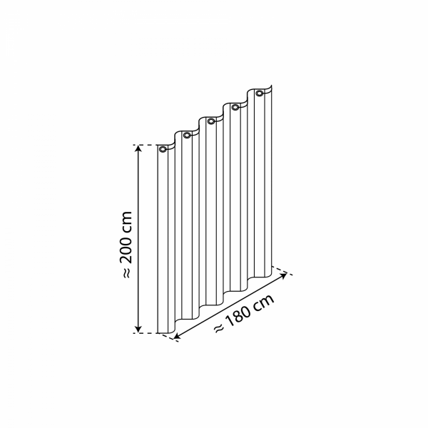 Duschvorhang, Mosaik grau
