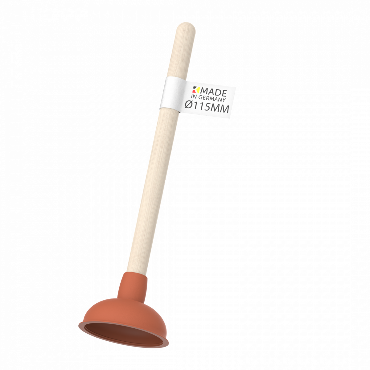 Ausgussreiniger in rotem Saugnapf