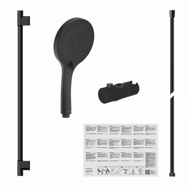 CAPRI Stangenbrauseset, Schwarz matt