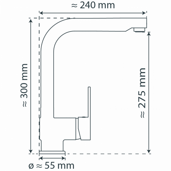 LONDON Spültischarmatur, Niederdruck, Schwarz matt