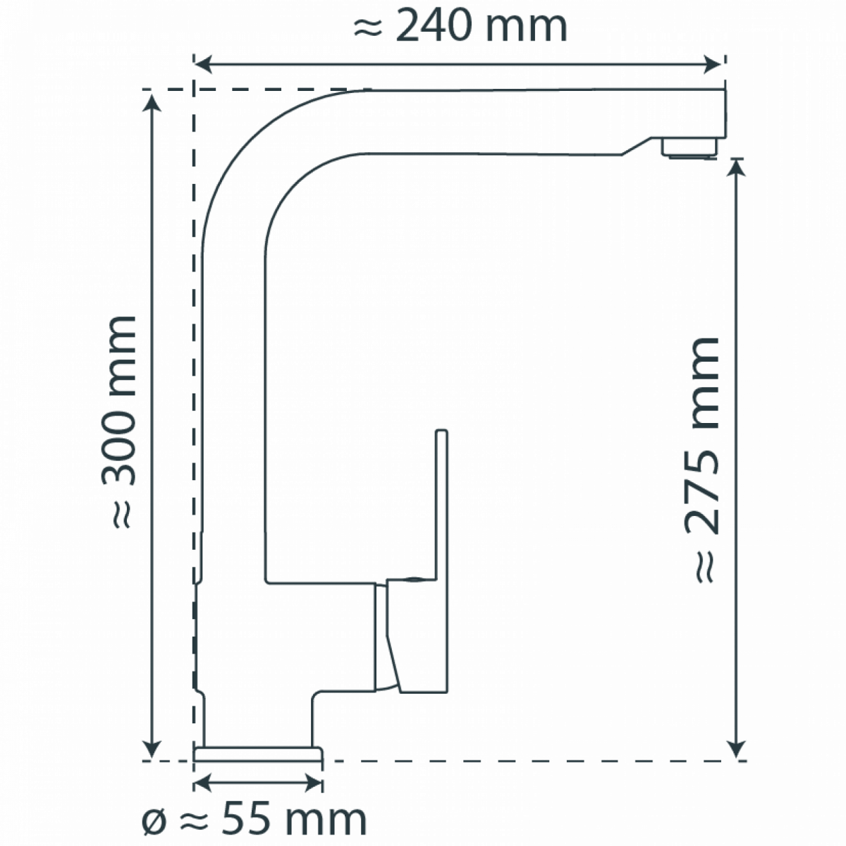 LONDON Spültischarmatur, Niederdruck, Schwarz matt