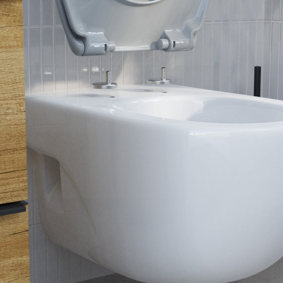 WC-Sitz Alma Made in Germany, in Grau mit Absenkautomatik und Schnellverschluss, O-Form