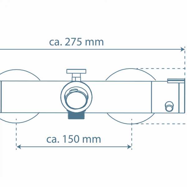 LONDON Thermostat Wannenfüllarmatur, Chrom