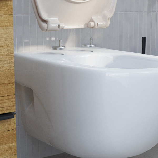 WC-Sitz Alma Made in Germany, in Bahamabeige mit Absenkautomatik und Schnellverschluss, O-Form