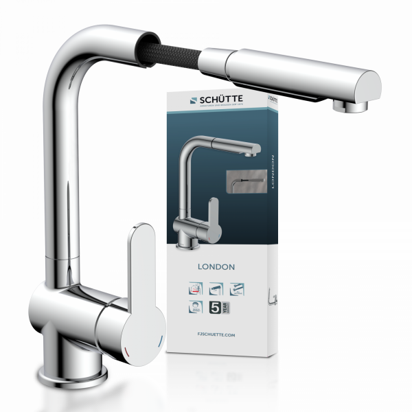 LONDON Spültischarmatur, Chrom, mit herausziehbarem Auslauf LONDON Spültischarmatur, Chrom, mit herausziehbarem Auslauf