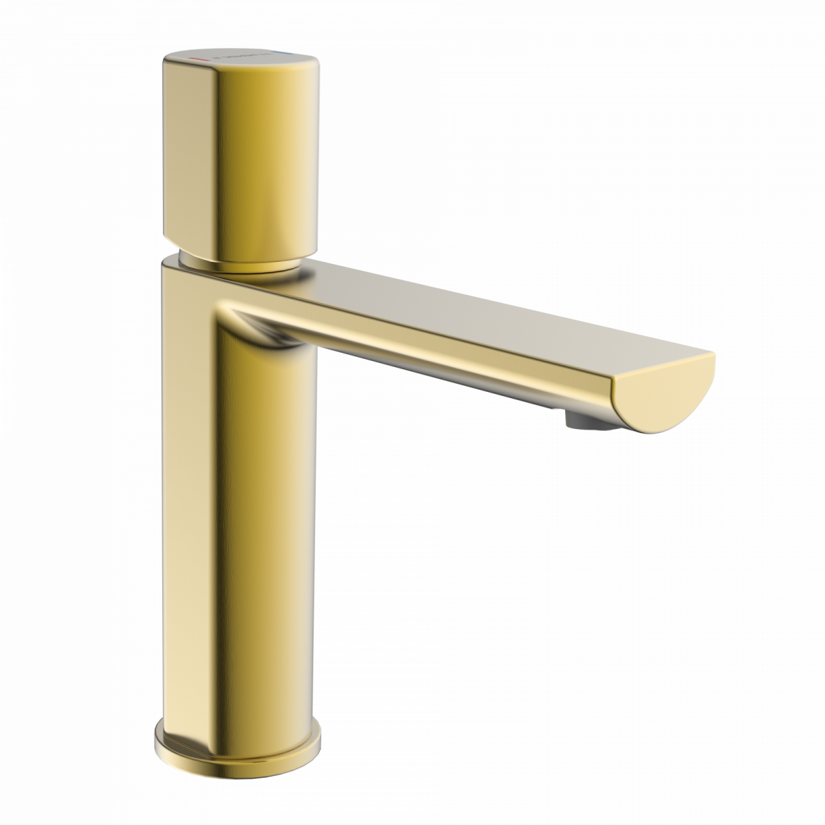 Goldene Waschtischarmatur mit geradem Auslauf