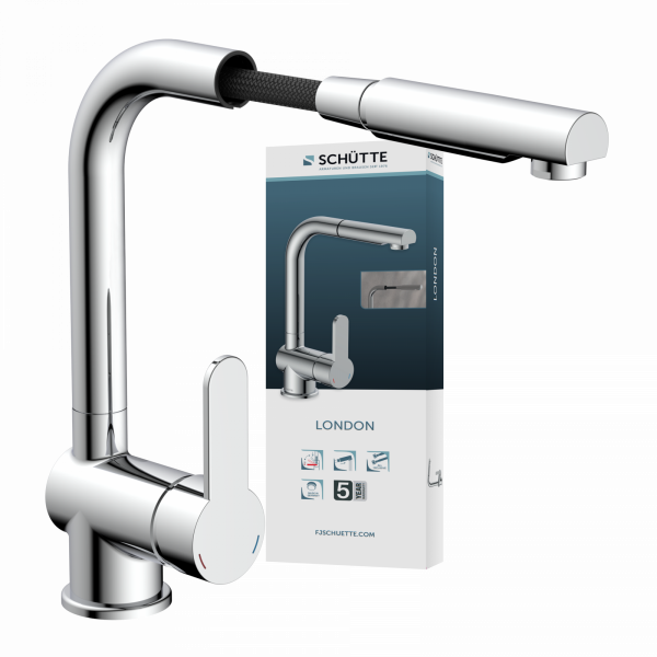 LONDON Spültischarmatur, Chrom, mit herausziehbarem Auslauf LONDON Spültischarmatur, Chrom, mit herausziehbarem Auslauf