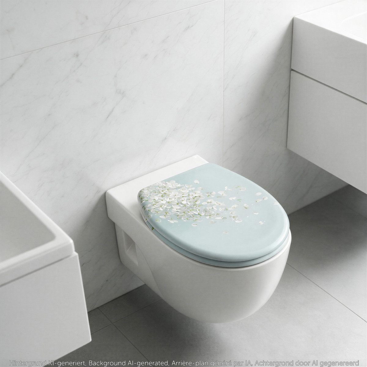 Duroplast WC-Sitz FLOWER IN THE WIND, mit Absenkautomatik und Schnellverschluss
