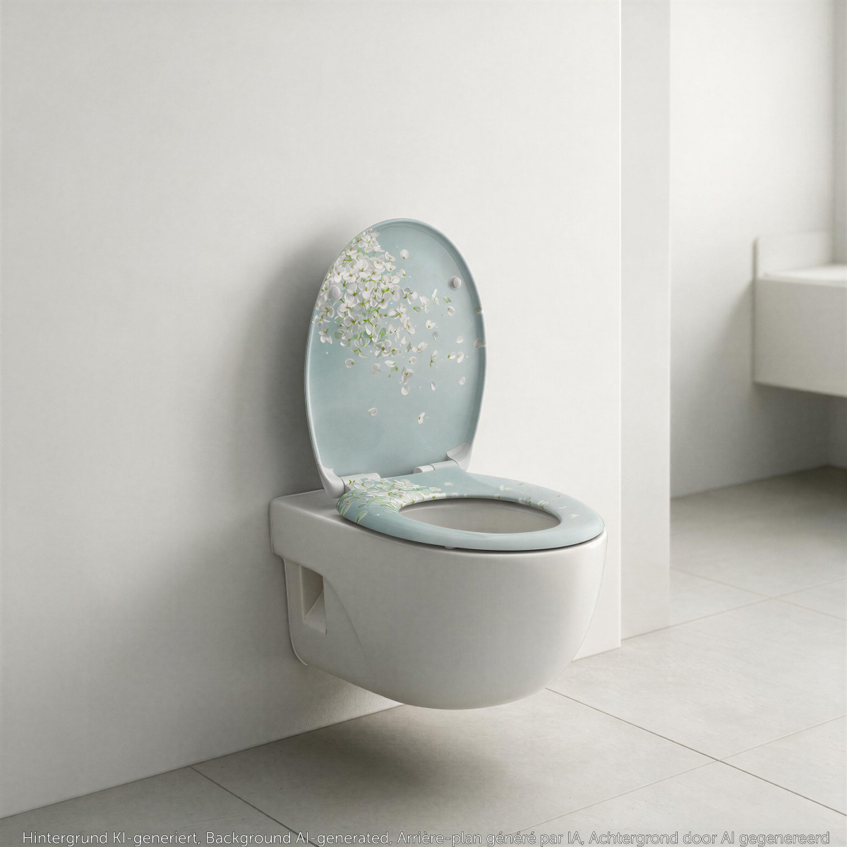 Duroplast WC-Sitz FLOWER IN THE WIND, mit Absenkautomatik und Schnellverschluss