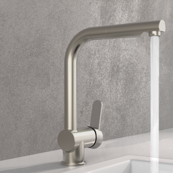 LONDON Spültischarmatur, Edelstahloptik, mit herausziehbarem Auslauf LONDON Spültischarmatur, Edelstahloptik, mit herausziehbarem Auslauf