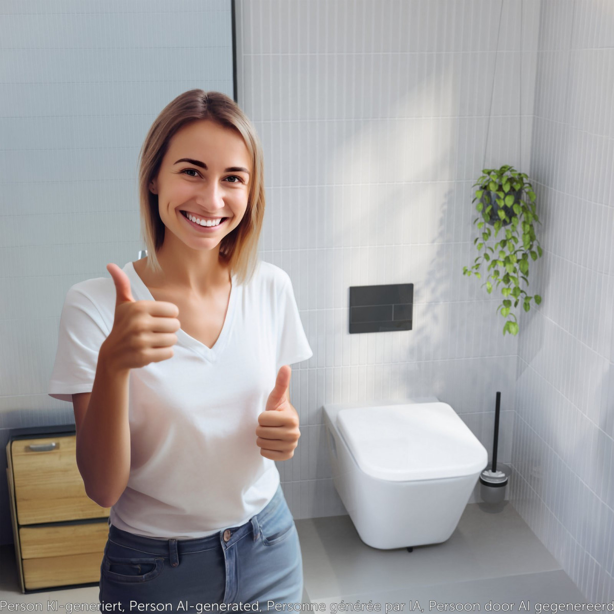 WC-Sitz Helma, in Weiß mit Absenkautomatik und Schnellverschluss, E-Form