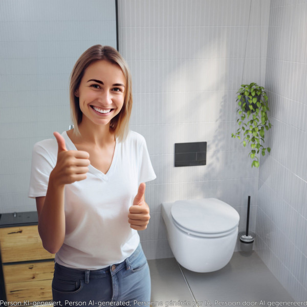 WC-Sitz Gaia aus MDF, in Grau mit Absenkautomatik, FSC-zertifiziert