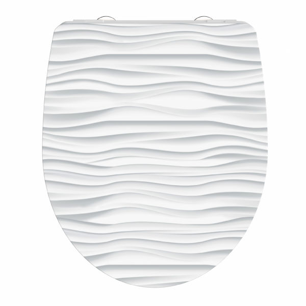 Duroplast High Gloss WC-Sitz WHITE WAVE, mit Absenkautomatik und Schnellverschluss