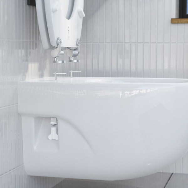Montierung eines WC-Sitzes mit Montagematerial