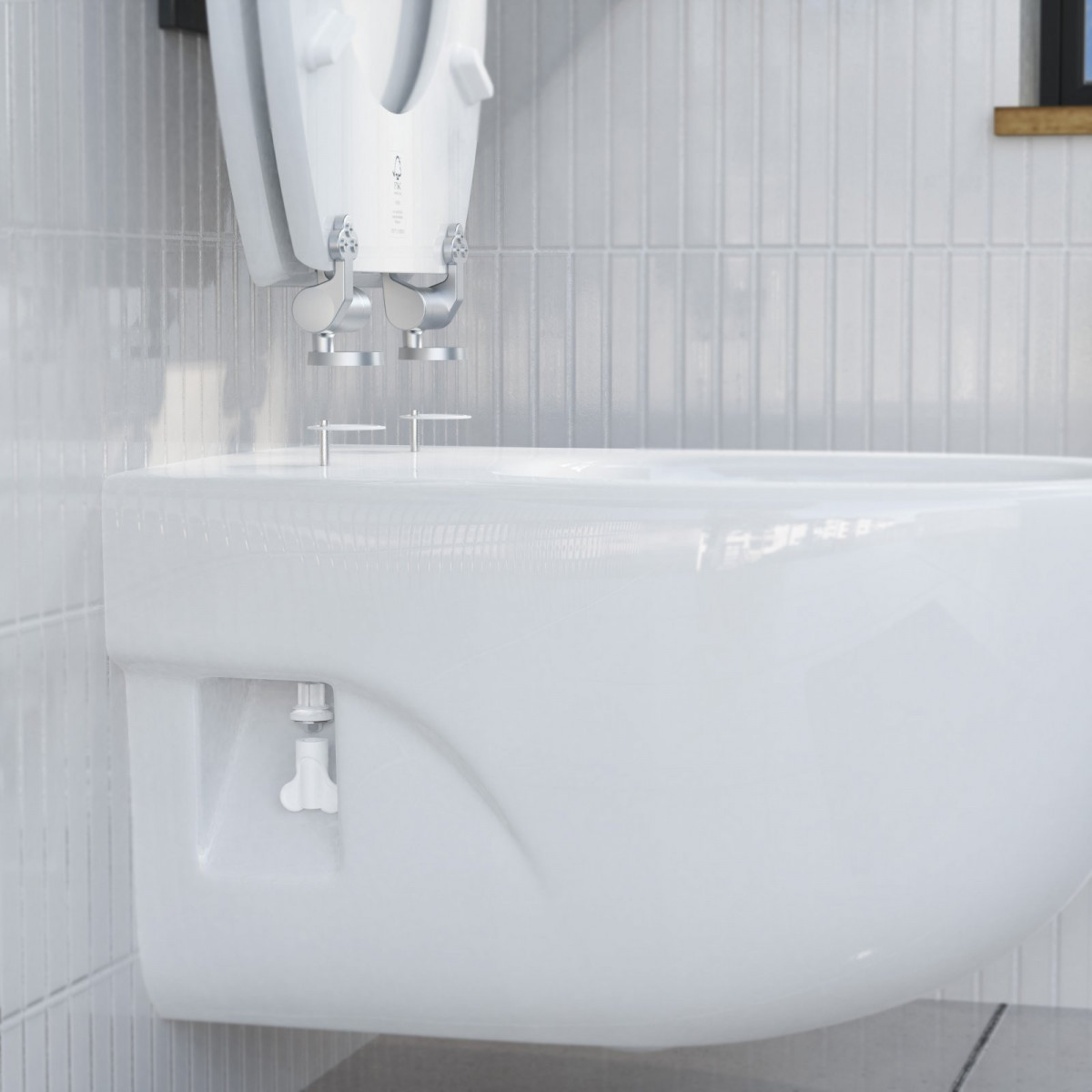 Montierung eines WC-Sitzes mit Montagematerial
