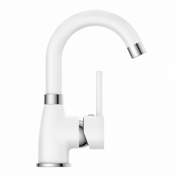 Waschtischarmatur FUTURA, Weiß matt/Chrom