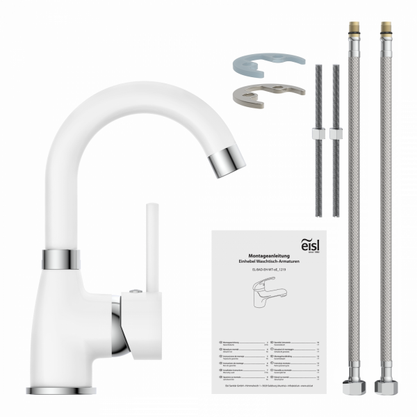 Waschtischarmatur FUTURA, Weiß matt/Chrom