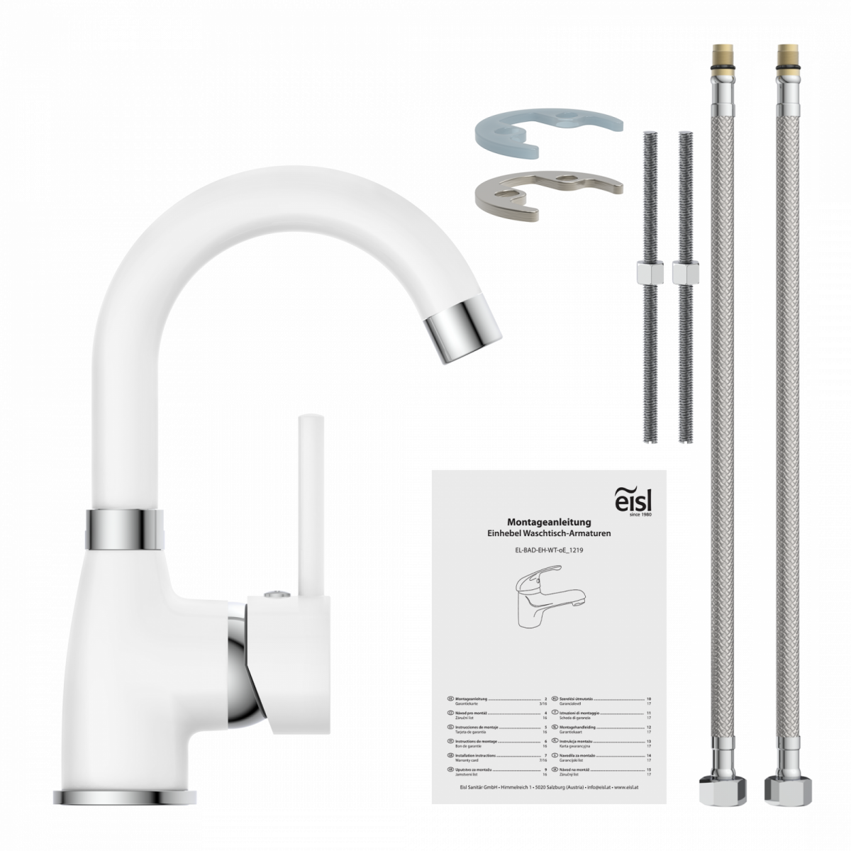 Waschtischarmatur FUTURA, Weiß matt/Chrom