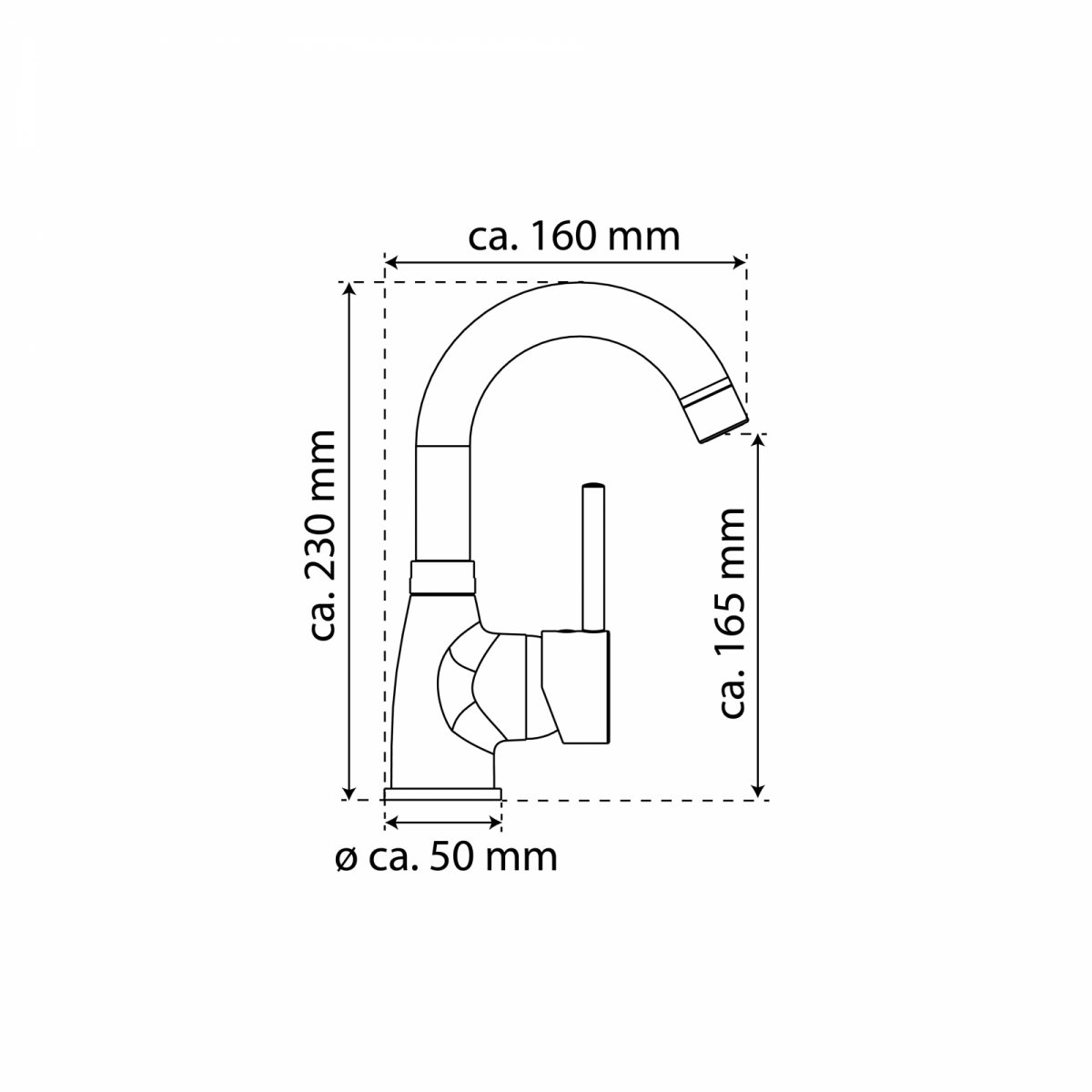 Waschtischarmatur FUTURA, Weiß matt/Chrom