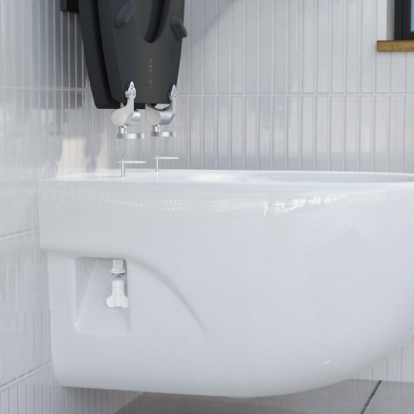 Montierung eines WC-Sitzes mit Montagematerial