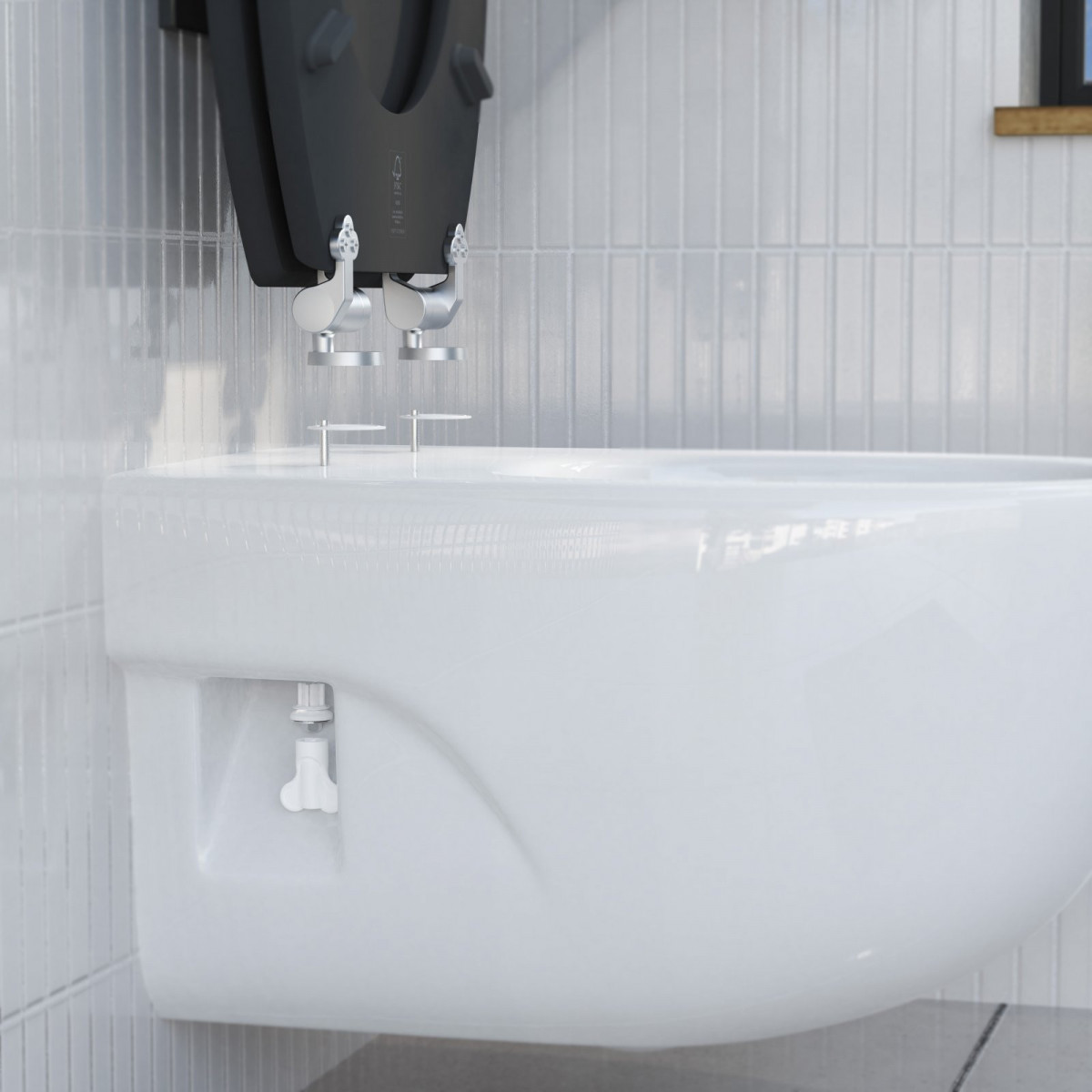Montierung eines WC-Sitzes mit Montagematerial