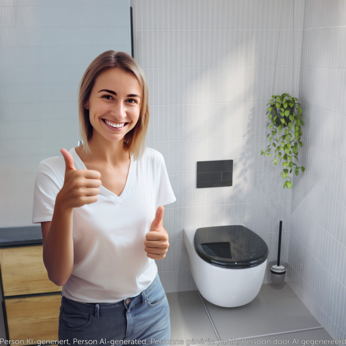 WC-Sitz Alma Made in Germany, in Schwarz mit Absenkautomatik und Schnellverschluss, O-Form